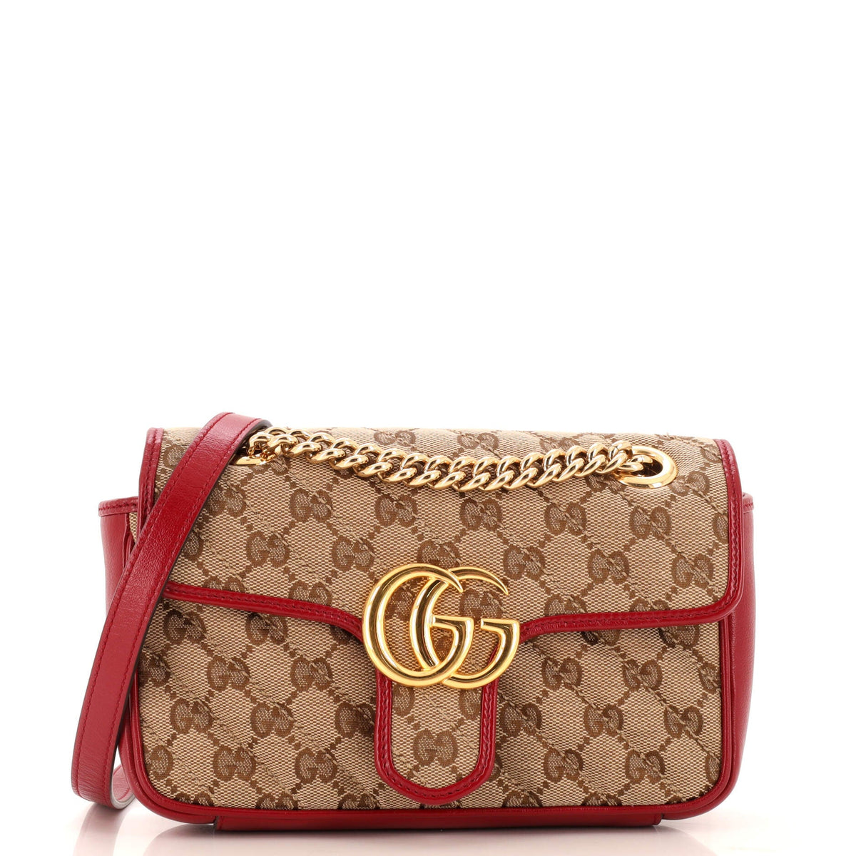 Gucci GUCCI GG Marmont Flap Bag Diagonal Quilted GG Canvas Mini