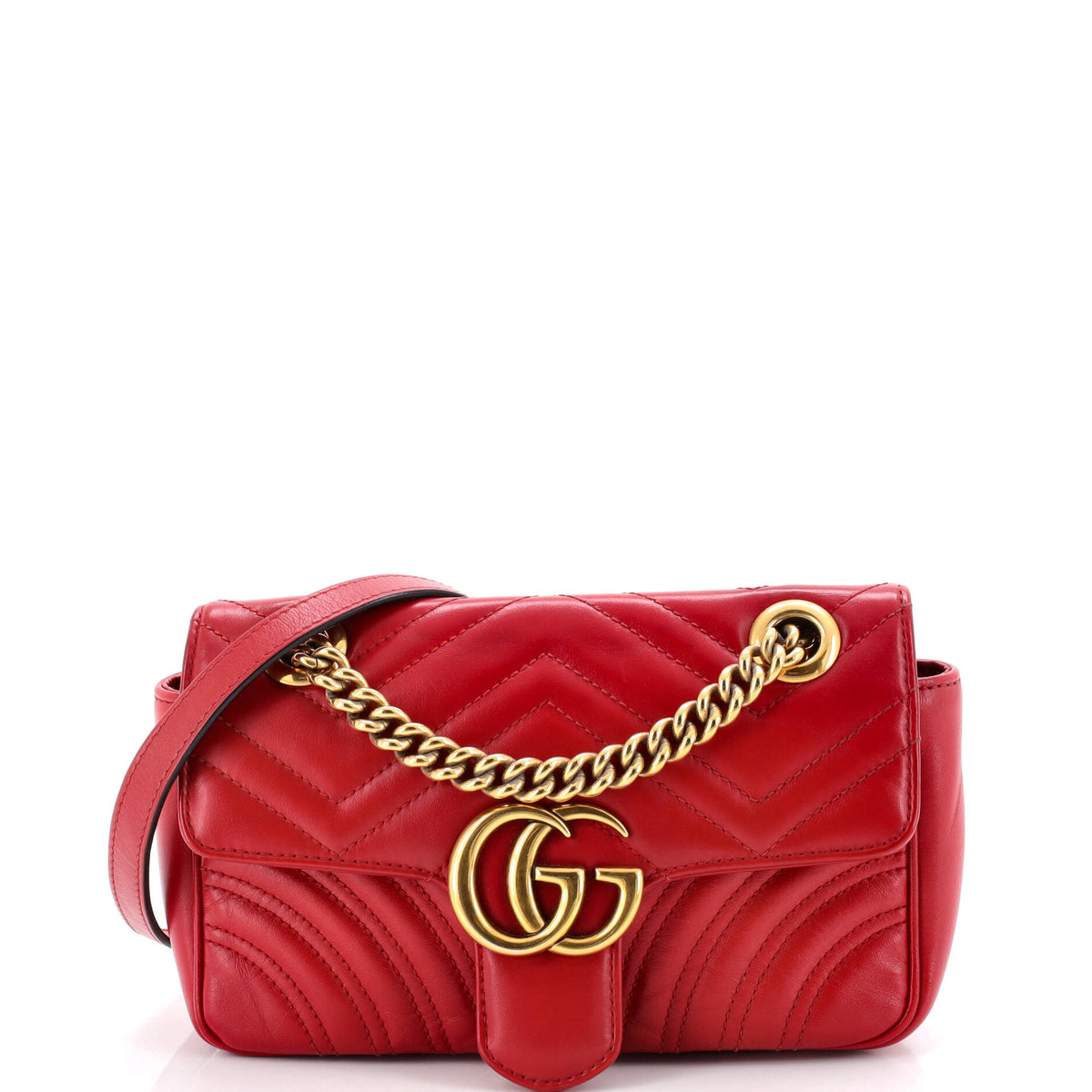 Gucci GUCCI GG Marmont Flap Bag Matelasse Leather Mini