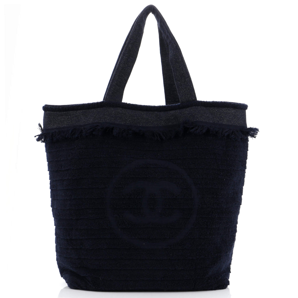 Chanel CHANEL CC Beach Tote Fringe Terry Cloth Large