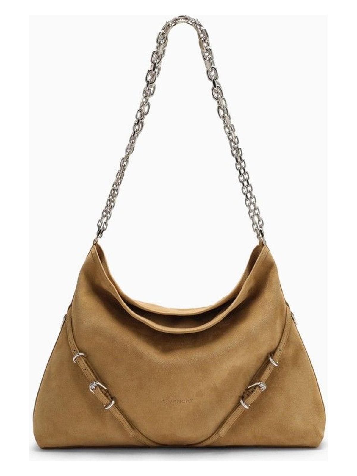 Givenchy Women's Medium Voyou Chain Bag In Hazel Suede in Beige | BB50Y4B1WT