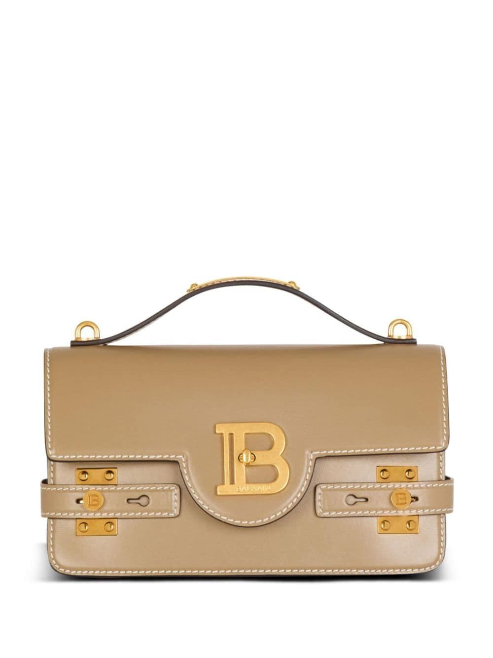 Balmain Women's Shoulder Buzz 24 Golden Logo in Taupe | DN1DA828LSLX8AG8AG