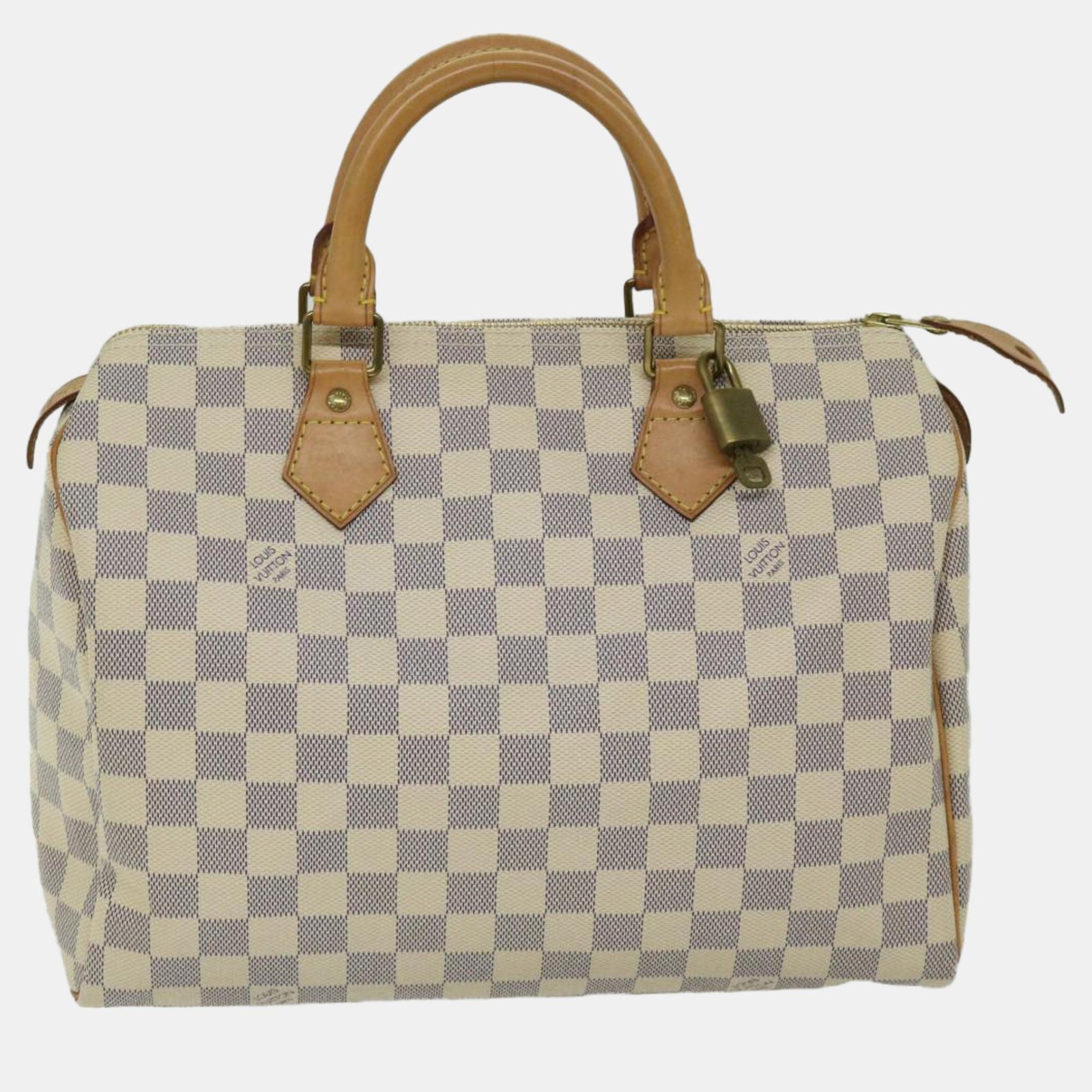 Louis Vuitton Weiße Speedy 30-Umhängetasche aus Damier Azur Canvas