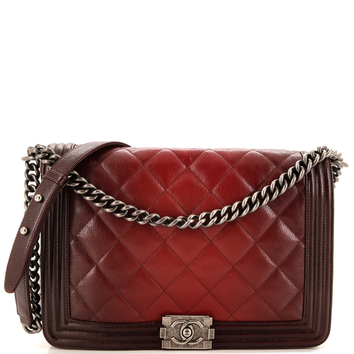 Chanel CHANEL Boy Flap Bag Quilted Ombre Leather Large