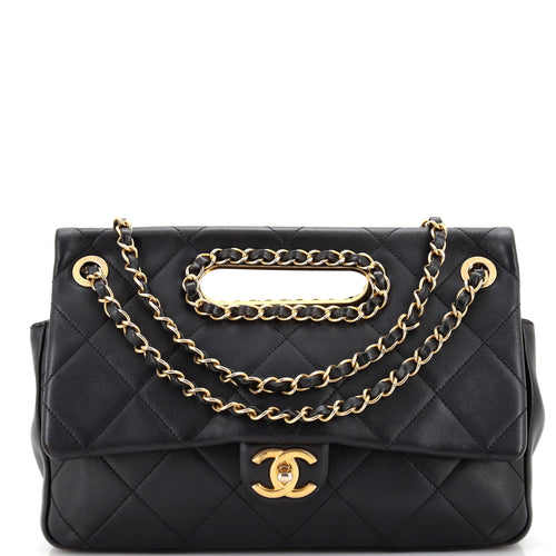 CHANEL A Real Catch Flap Bag Quilted Lambskin Large