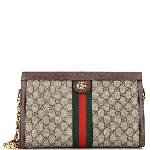GUCCI Ophidia Chain Shoulder Bag GG Coated Canvas Medium