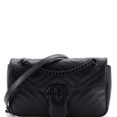 GUCCI GG Marmont Flap Bag Matelasse Leather Medium