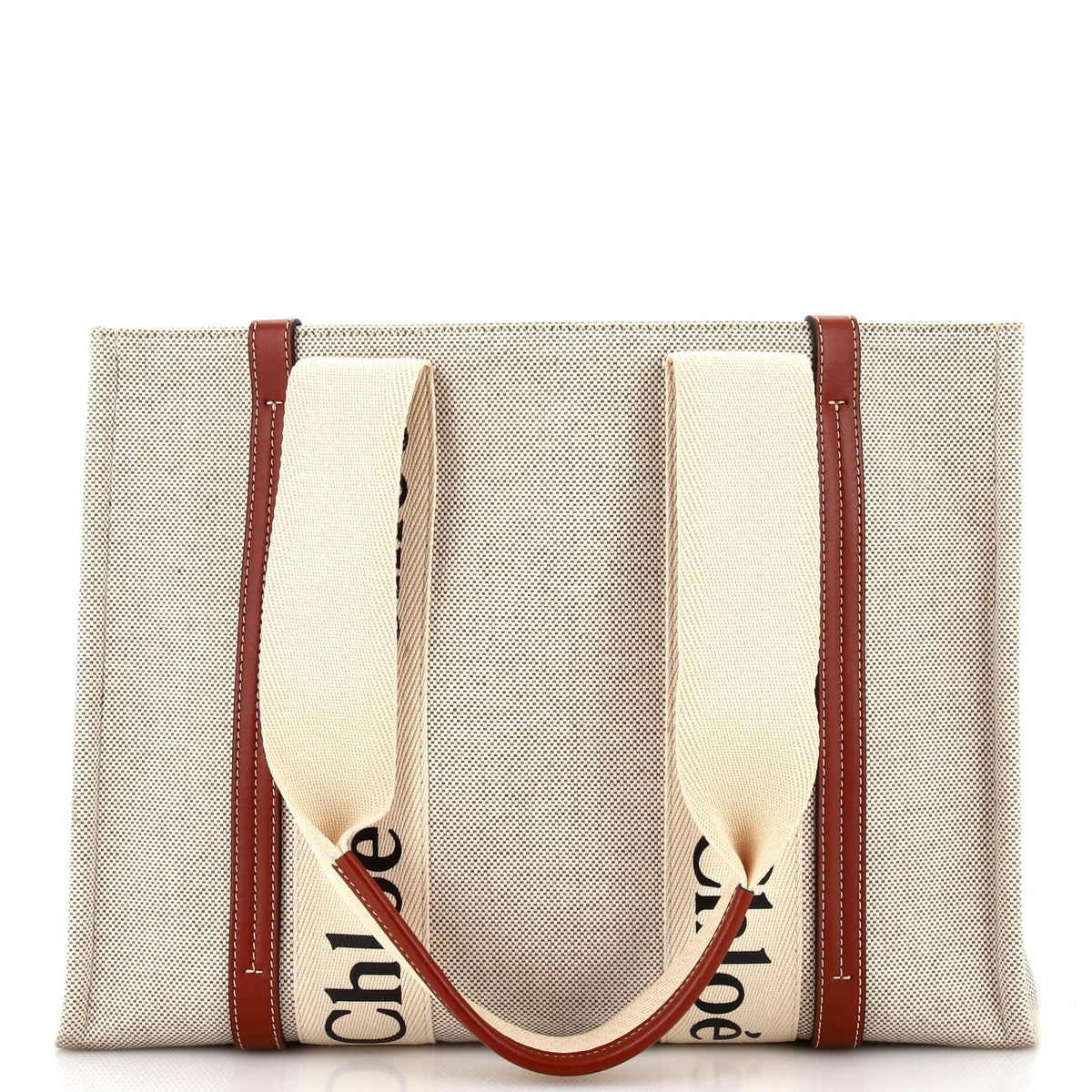 Chloe CHLOE Woody Tote Canvas with Leather Medium
