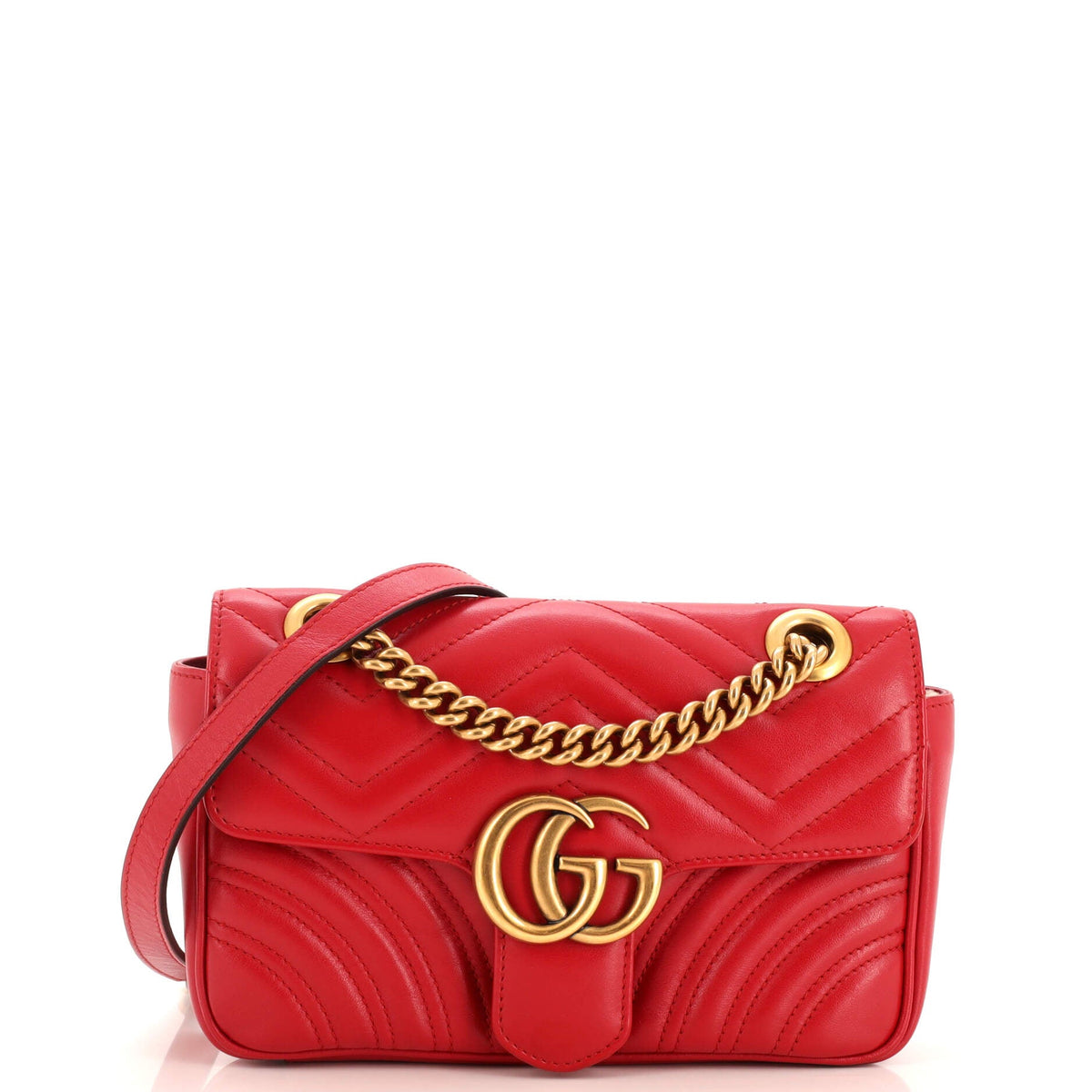 Gucci GUCCI GG Marmont Flap Bag Matelasse Leather Mini