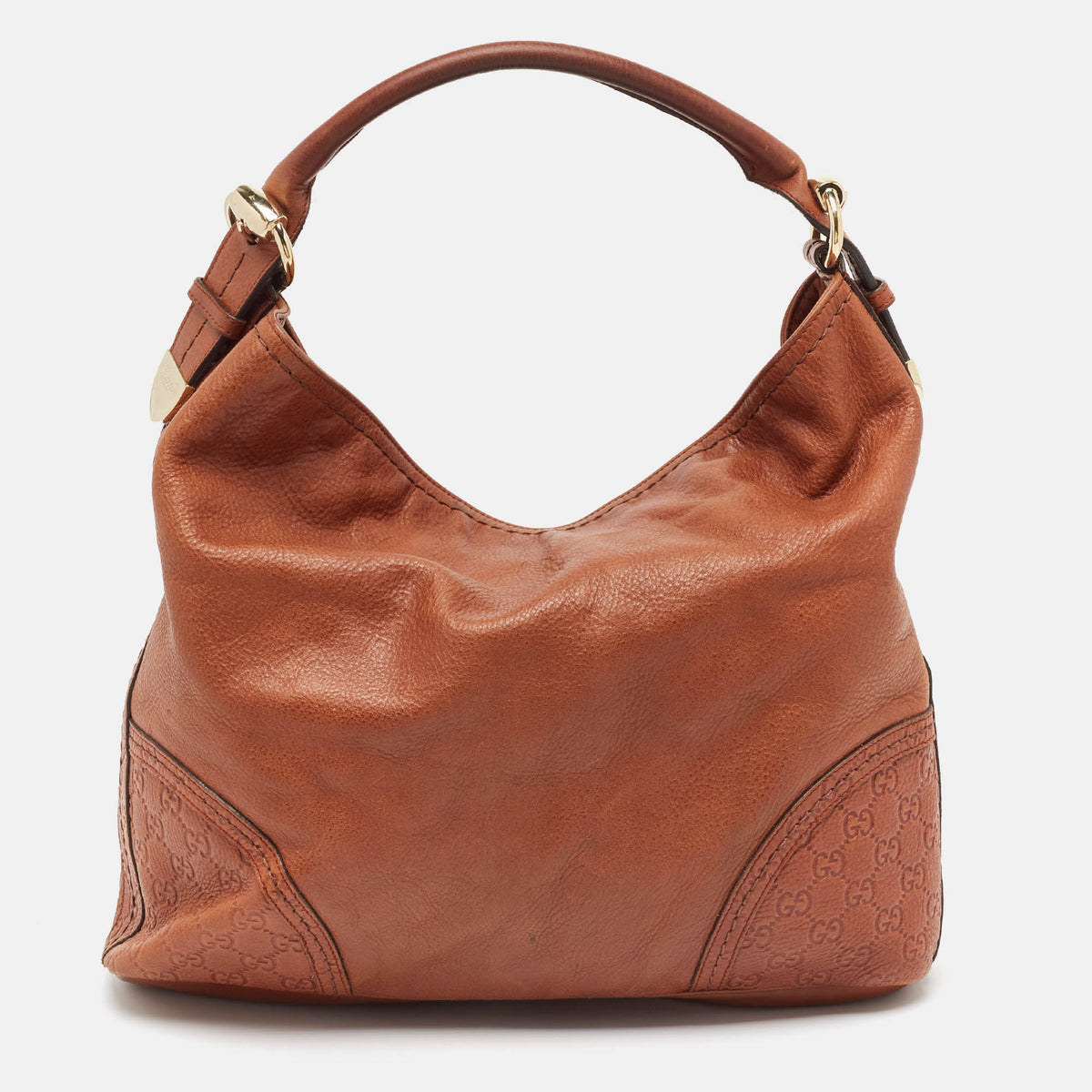 Gucci Brown Leather Large Signoria Hobo
