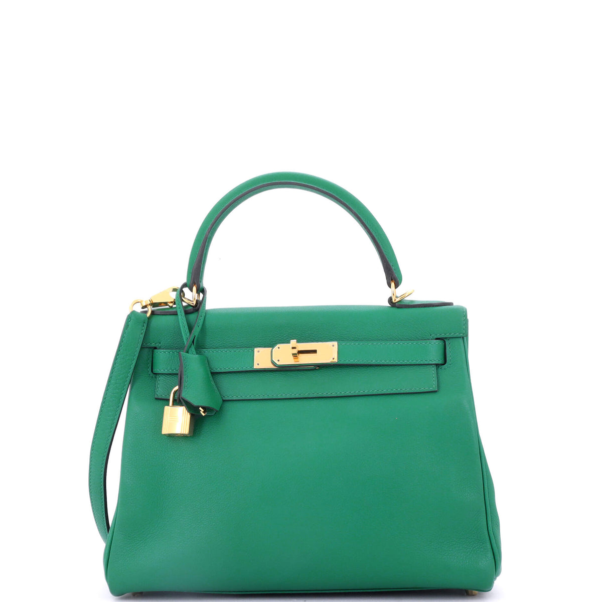 Herm?s Kelly Handbag Vert Vertigo Evercolor with Gold Hardware 28
