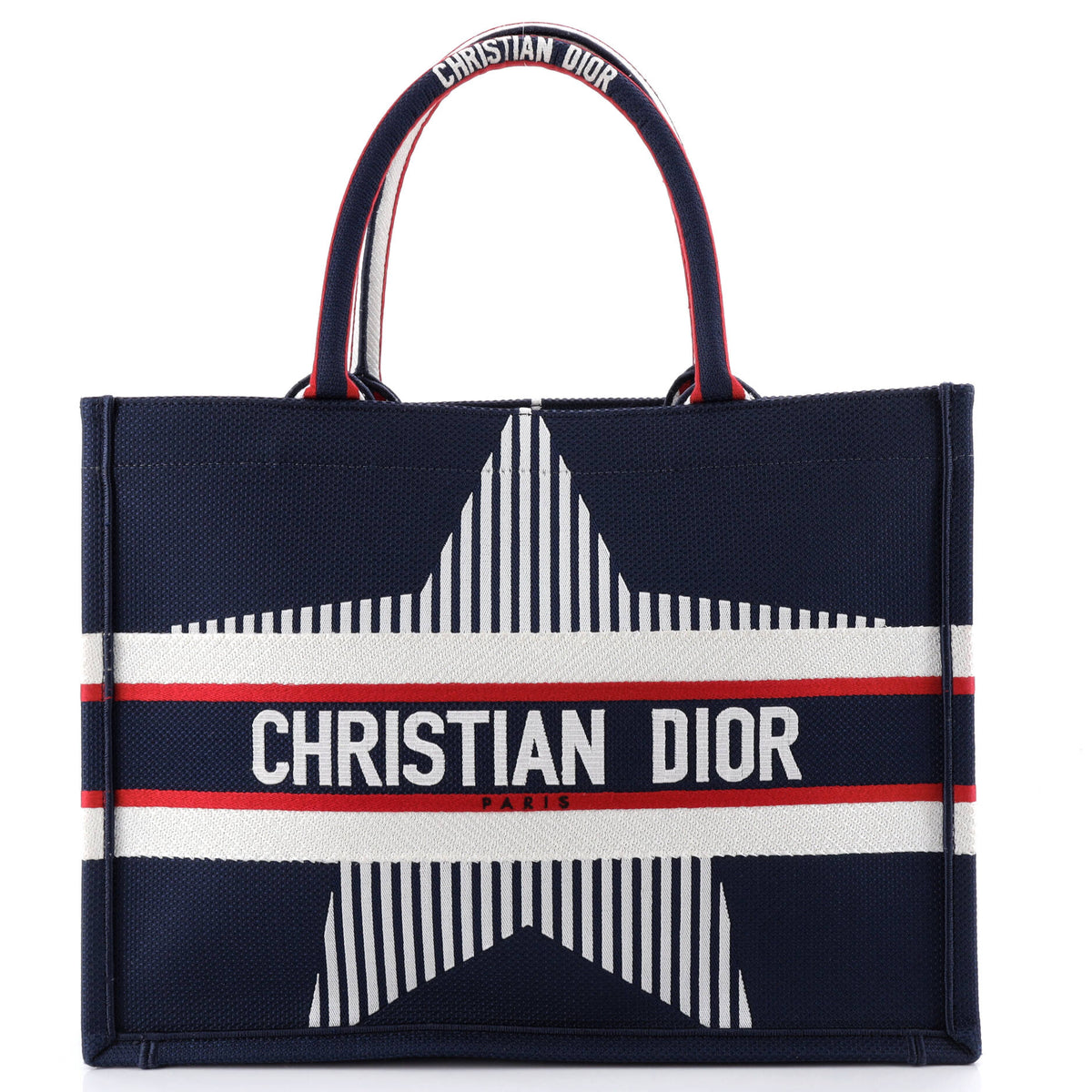 Christian Dior Book Tote Embroidered Canvas Medium