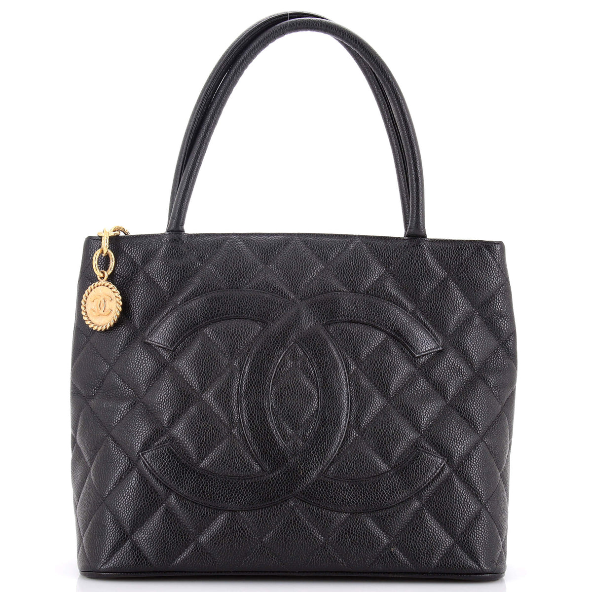 Chanel CHANEL Medallion Tote Quilted Caviar