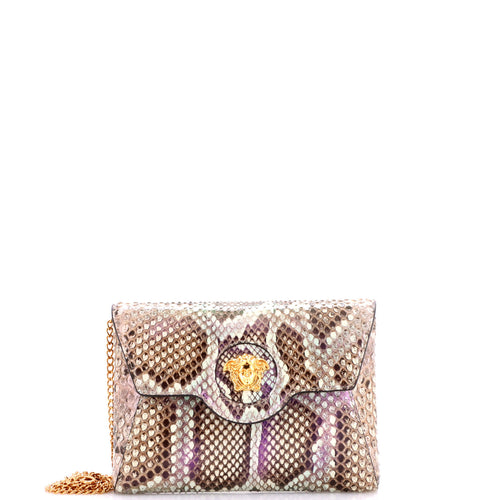 VERSACE La Medusa Chain Clutch Python Mini