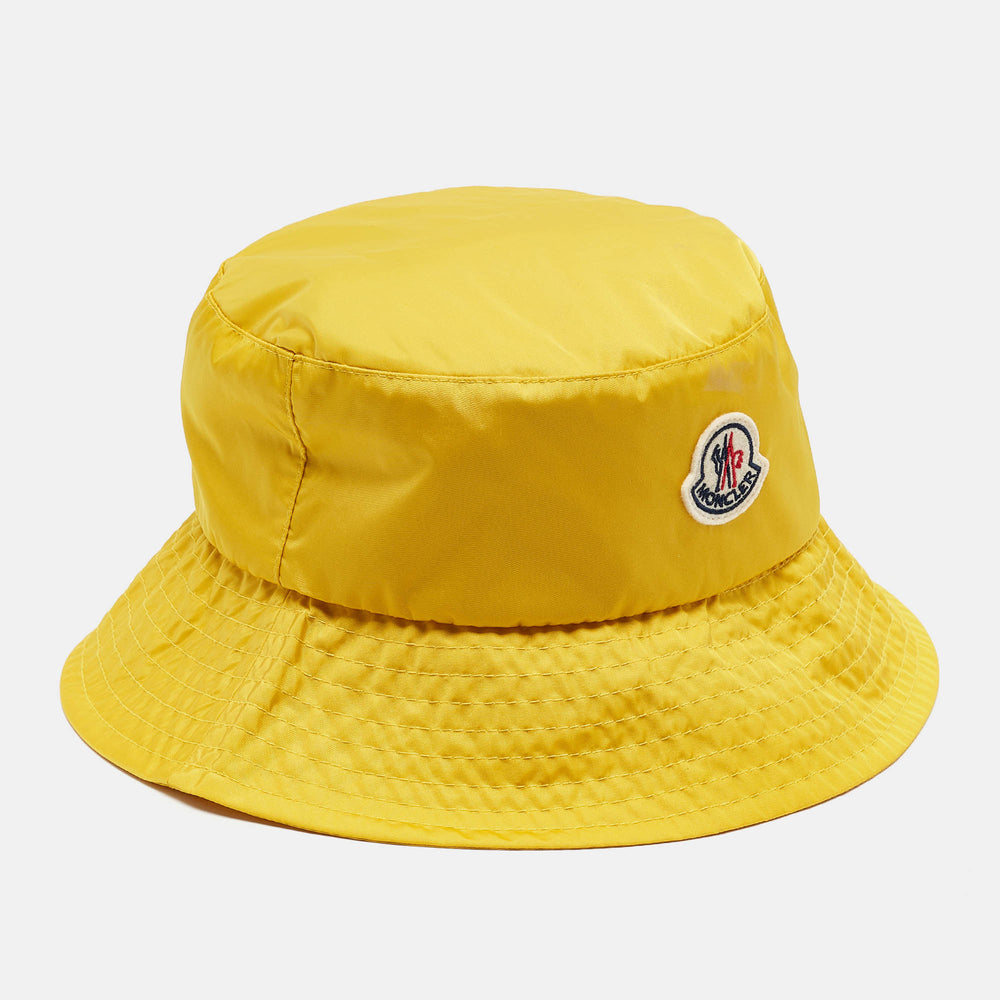 Yellow Logo Patch Nylon Bucket Hat S