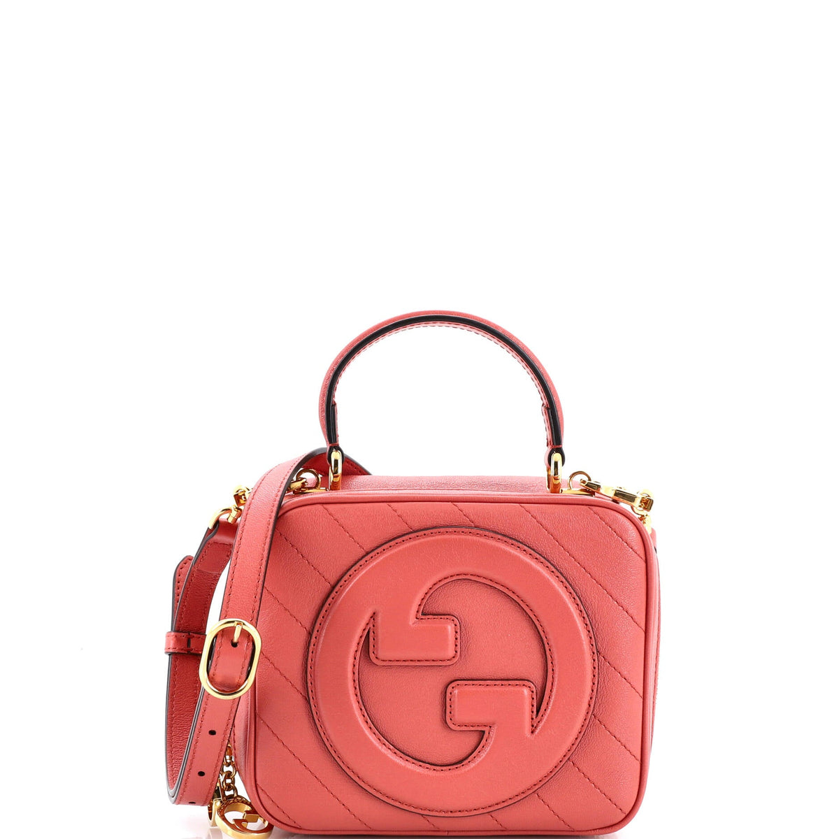 Gucci GUCCI Blondie NM Top Handle Shoulder Bag Diagonal Quilted Leather