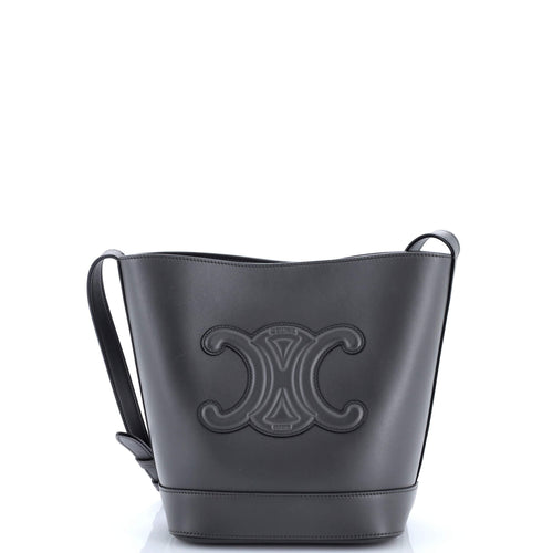 CELINE Cuir Triomphe Bucket Bag Leather Small