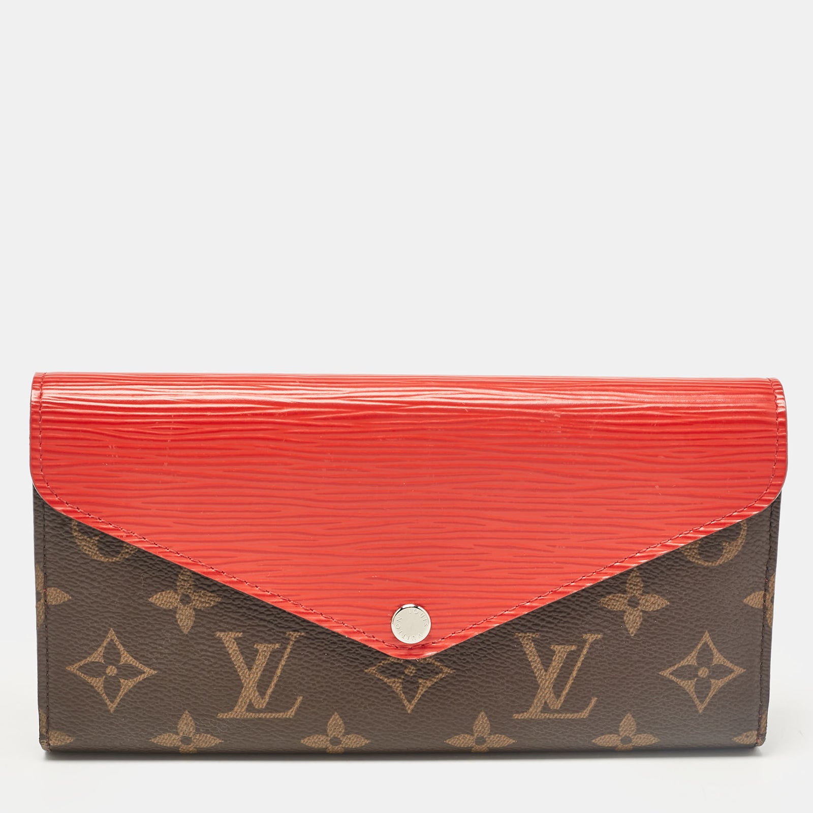 Louis Vuitton Lange Marie-Lou-Geldbörse aus Epi-Leder und Monogramm-Canvas in Kirsche