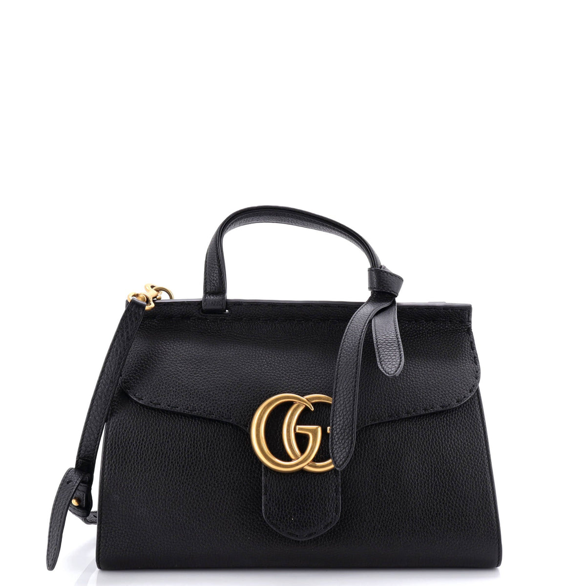 Gucci GUCCI GG Marmont Top Handle Bag Leather Small