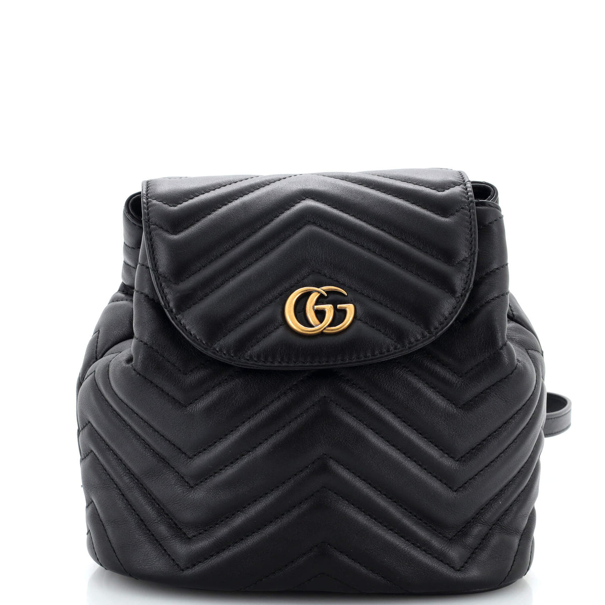 Gucci GUCCI GG Marmont Drawstring Backpack Matelasse Leather Mini