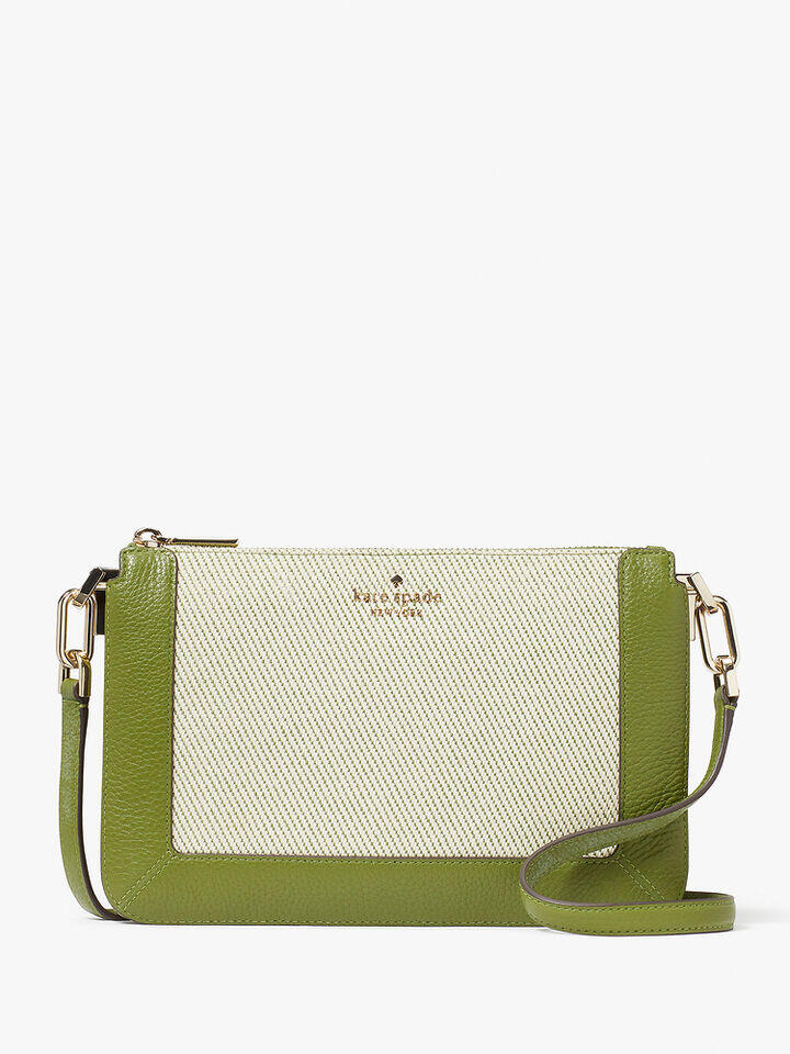 Kate Spade Au Lena Canvas Colorblock Double Compartment Crossbody