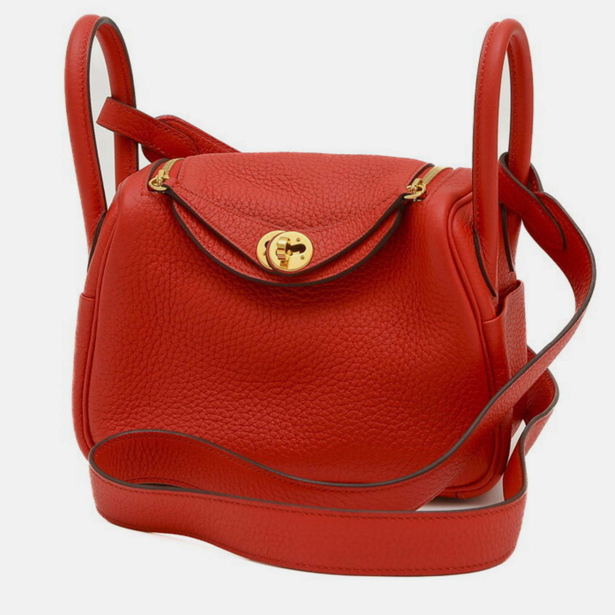Hermès Rouge Coeur Taurillon Lindy Bag