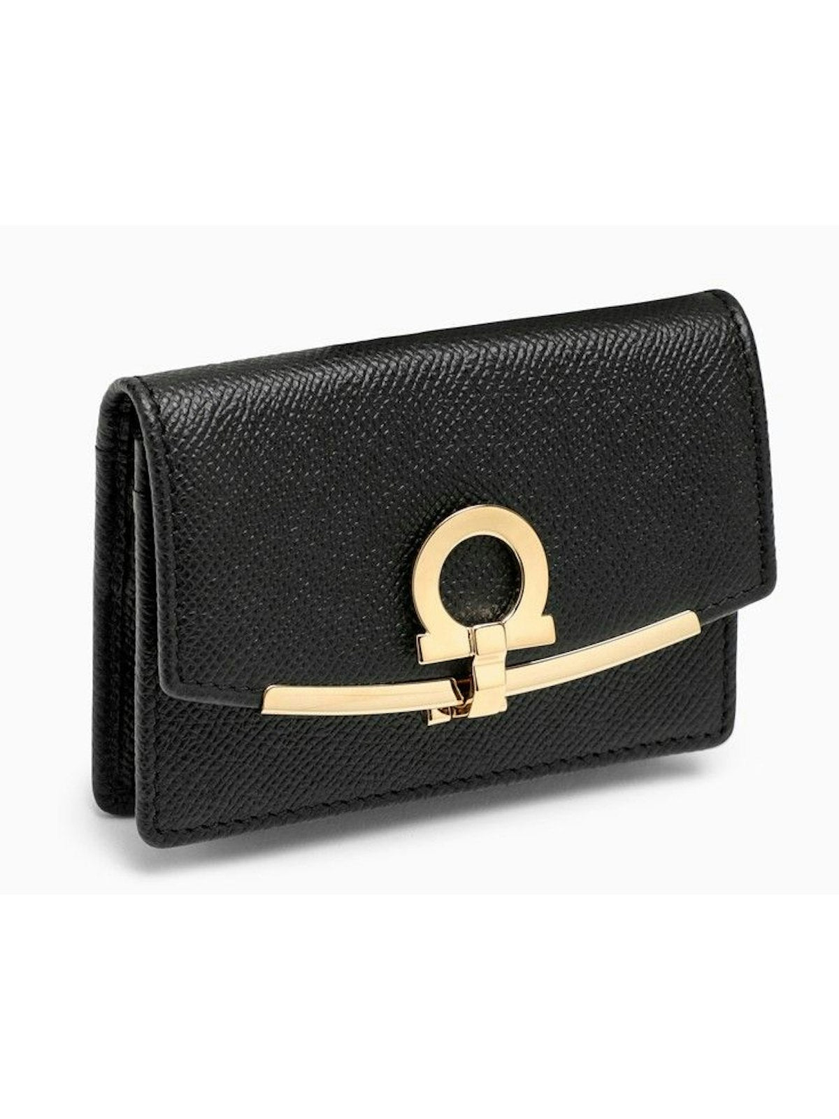 Ferragamo Women's Gancini Business Card Holder Black | 0683350LE