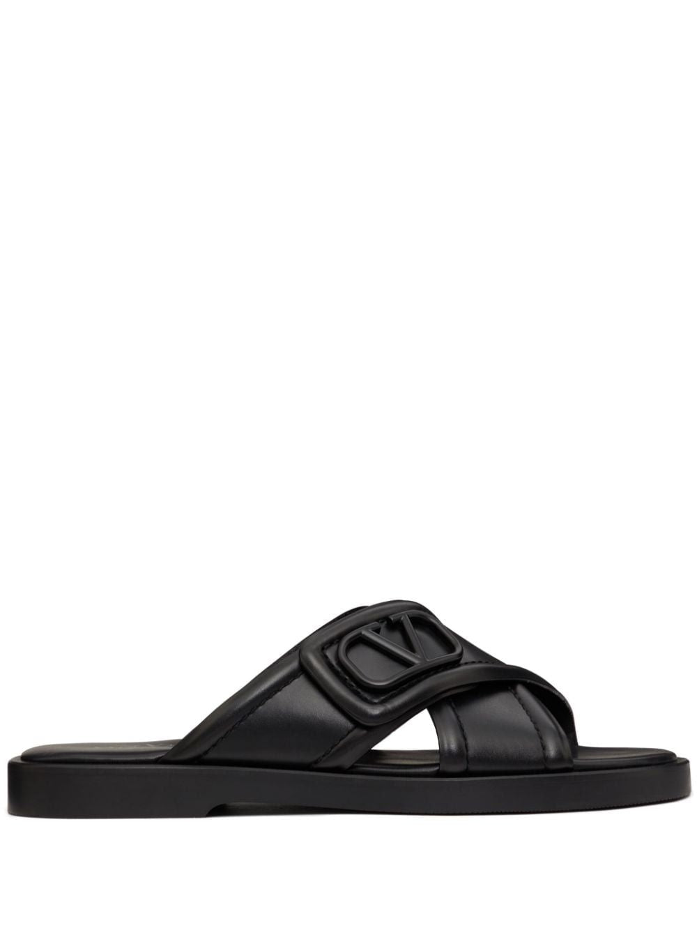 Valentino Men's Slide Vlogo Signature in Nero | Size 42 | 5Y2S0I02LSB