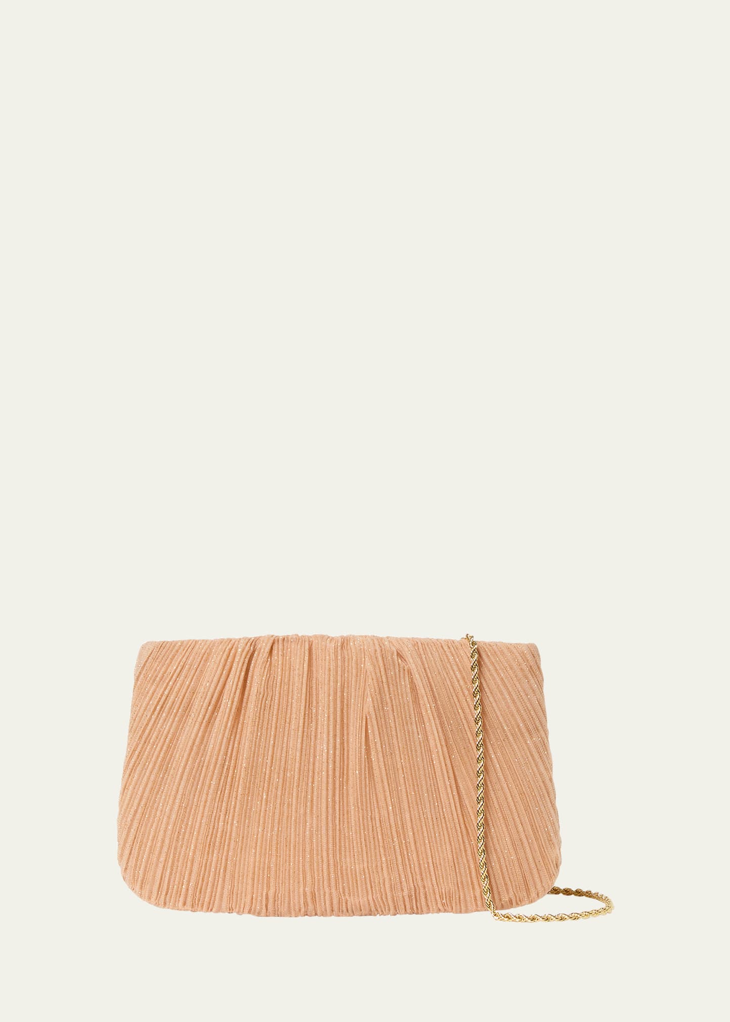 Loeffler Randall Flache, plissierte Clutch „Brit“ mit Glitzer