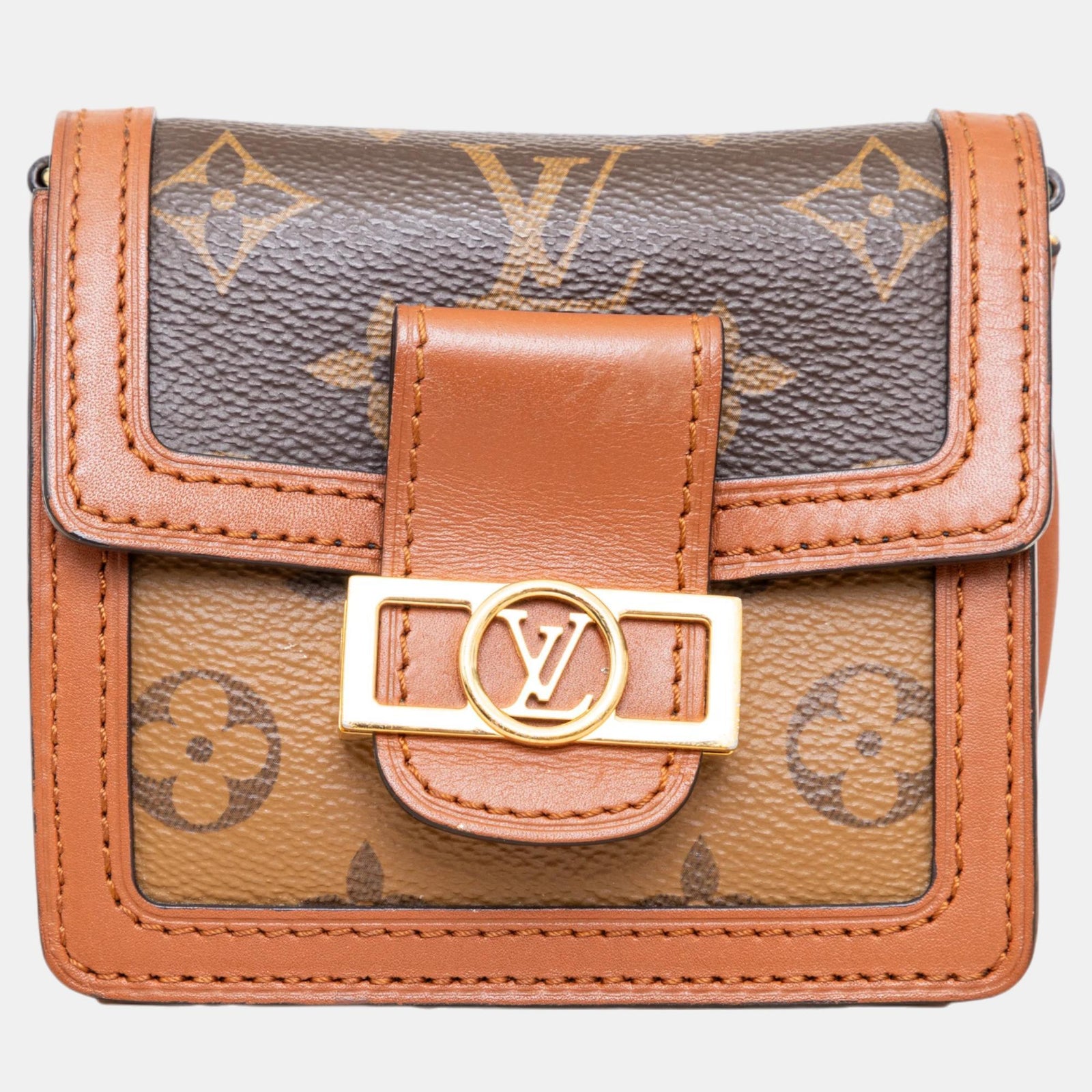 Louis Vuitton Braune Micro Dauphine-Schultertasche mit Monogramm