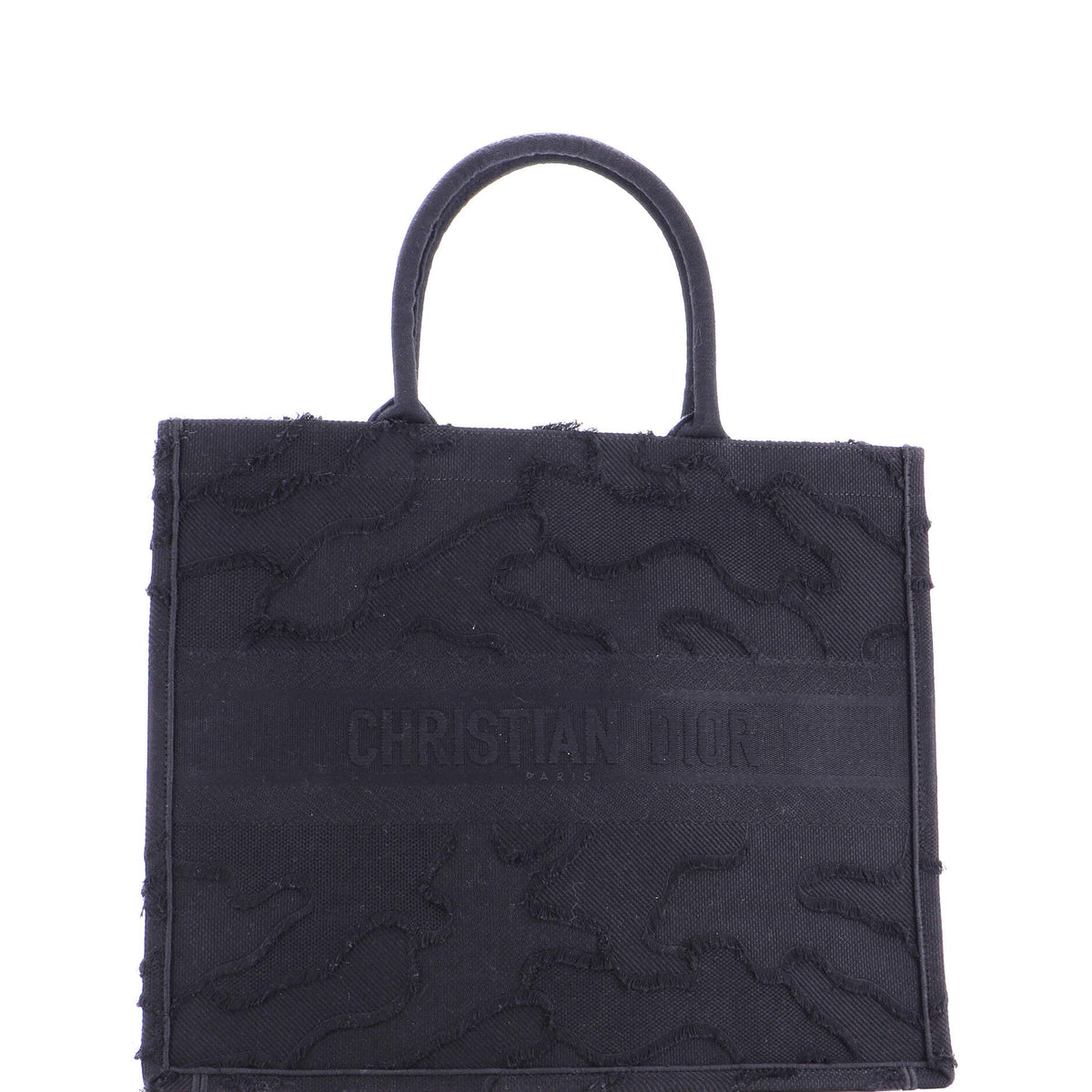 Christian Dior Book Tote Camouflage Embroidered Canvas Large