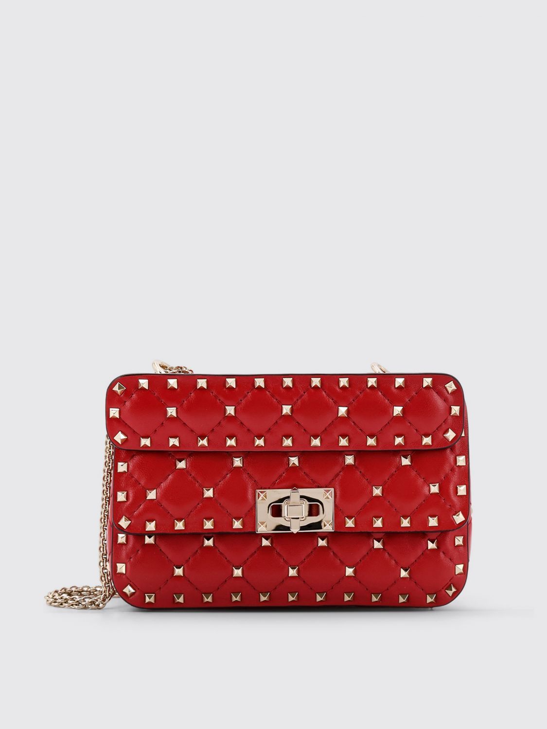 Valentino Women's Small Rockstud Spike Bag in Rojo | 5W0B0123NAP