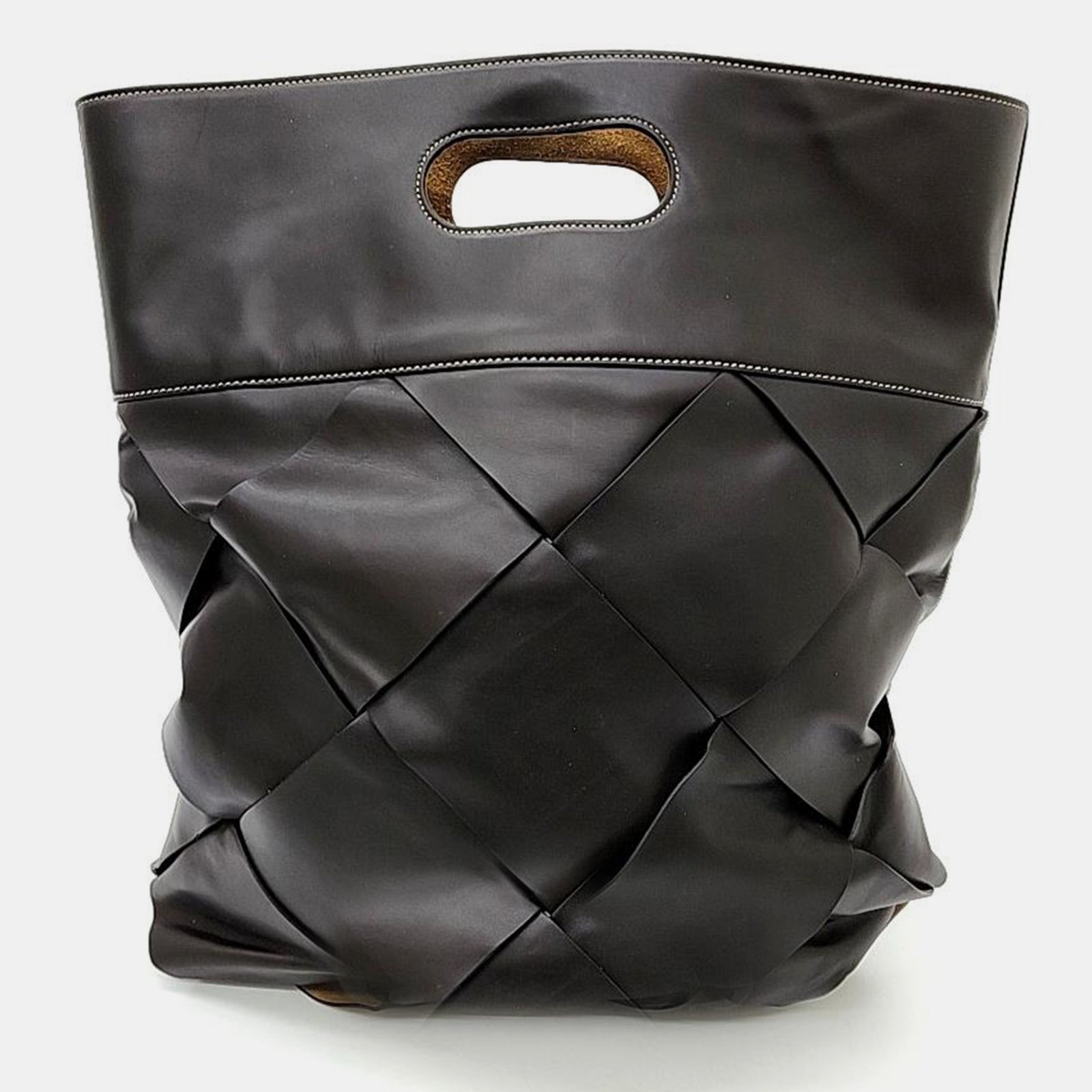 Bottega Veneta Black Leather Small Slip Tote Bag