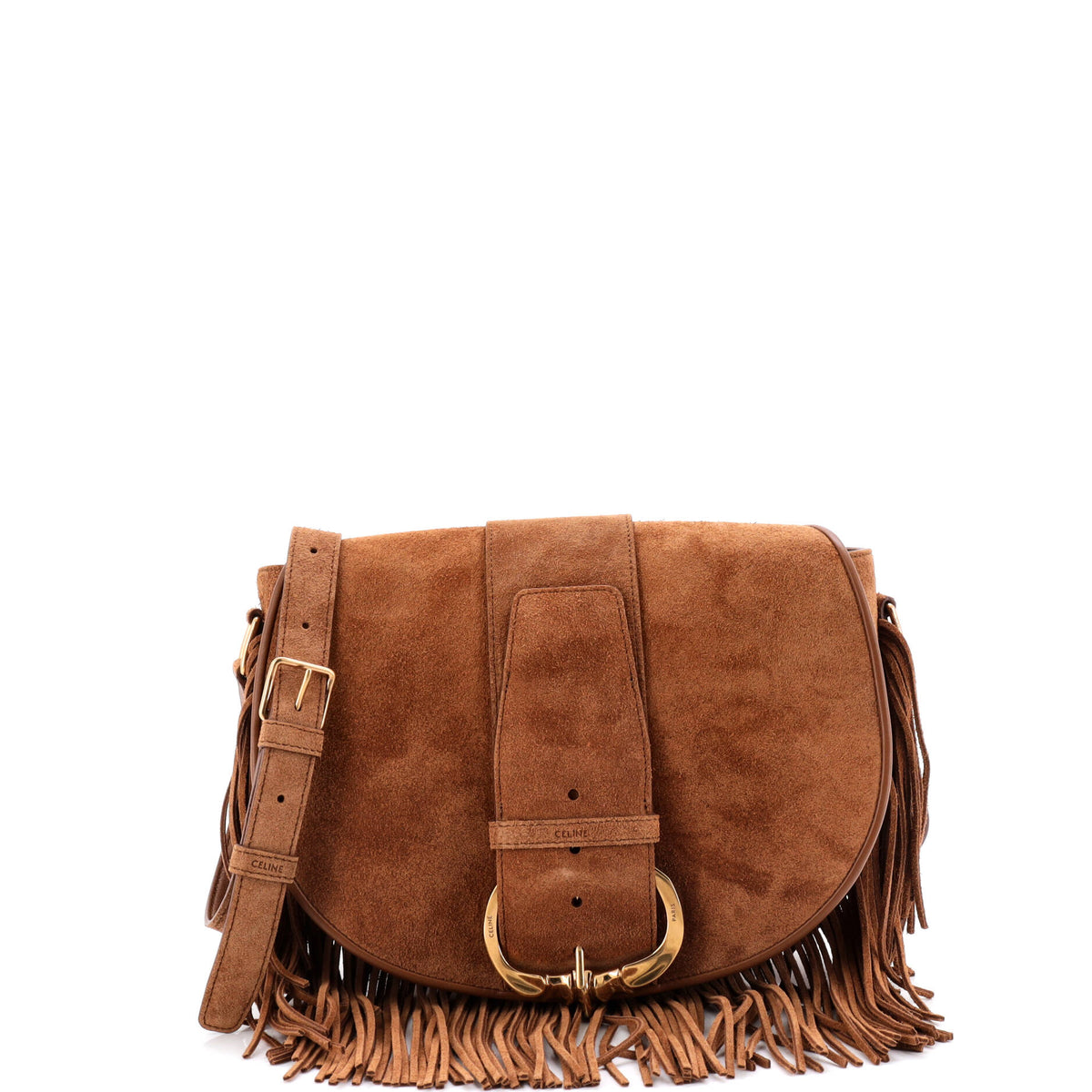 Celine CELINE Camarat Fringe Crossbody Bag Suede Medium