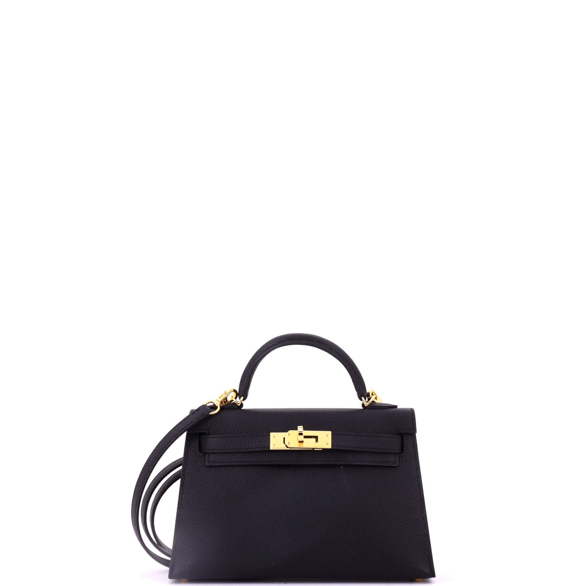 Herm?s Kelly Mini II Bag Noir Epsom with Gold Hardware 20