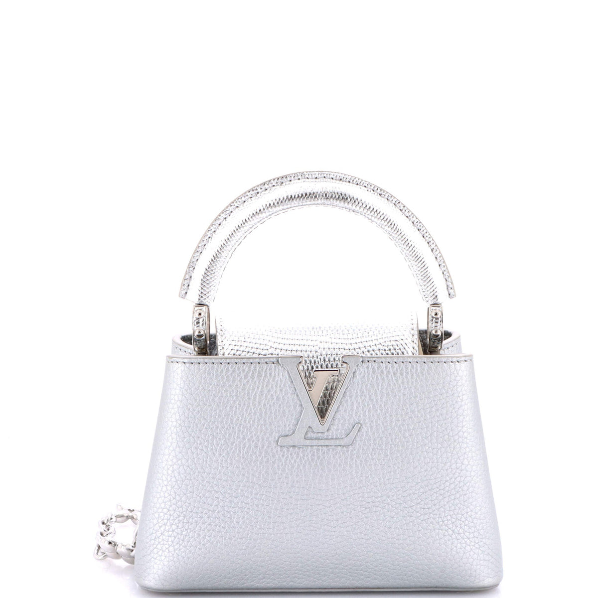Louis Vuitton Flower Chain Capucines Bag Leather with Lizard Mini