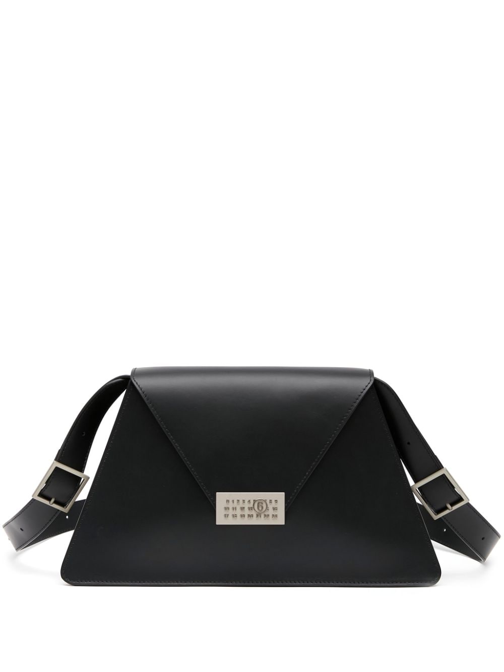 Mm6 Maison Margiela Women's Leather Trapeze Bag in Black | Size UNI | SB5ZH0018 Color P6418T8013