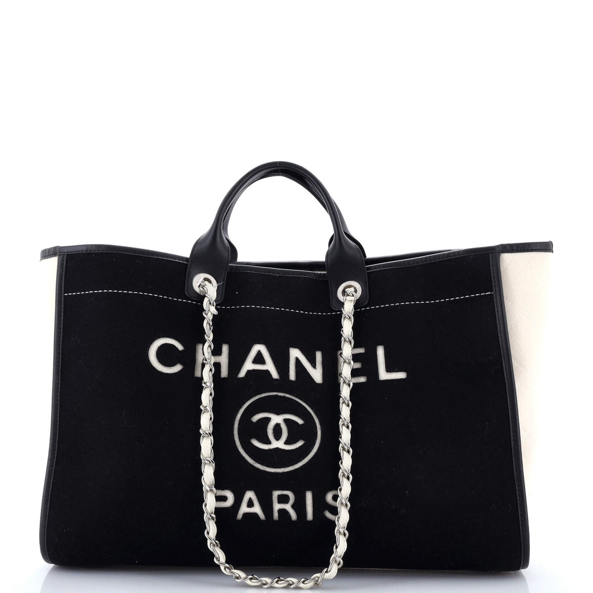 Chanel CHANEL Deauville Tote Wool Felt Large