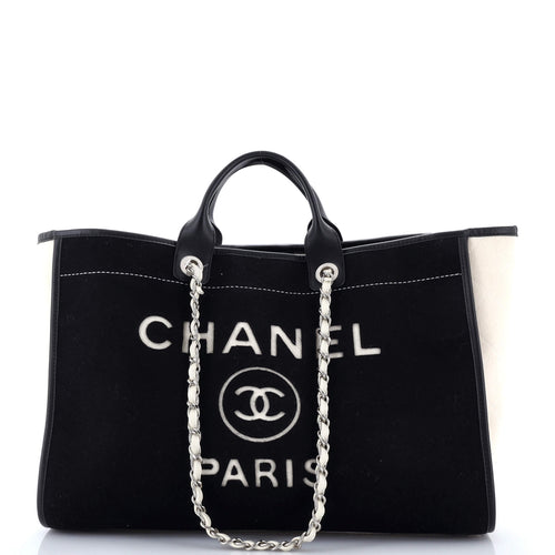 CHANEL Deauville Tote Wool Felt Large
