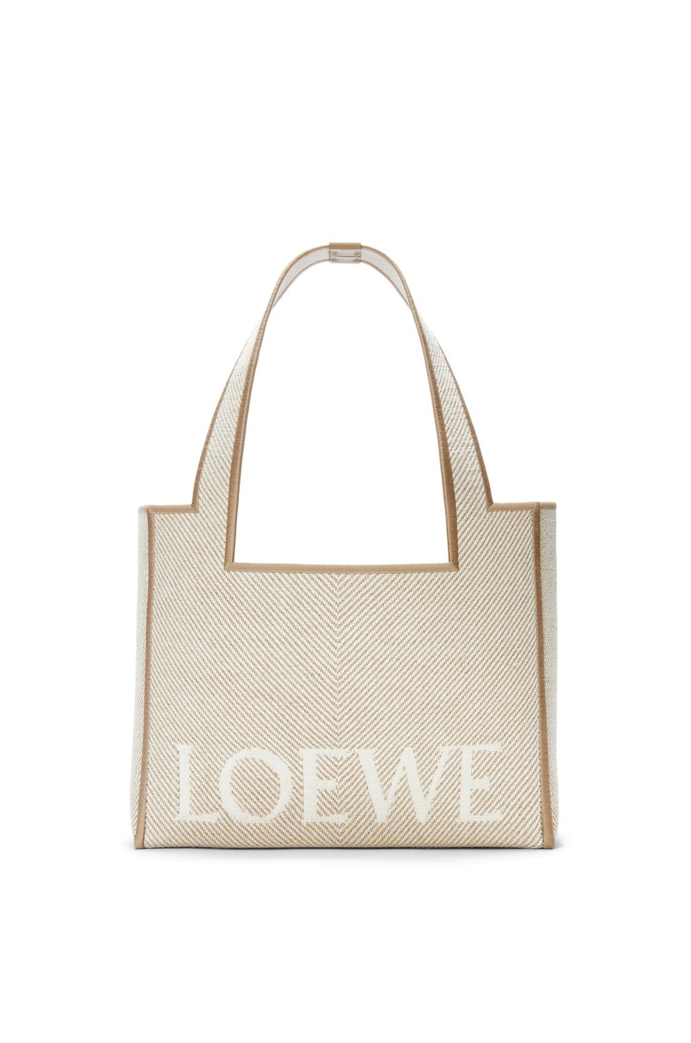 Loewe Women's MediumFont Tote Bag in Ecru | ALF1B61X11