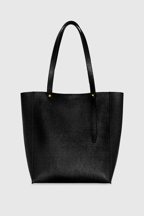 Stevie North South Tote Bag In Black