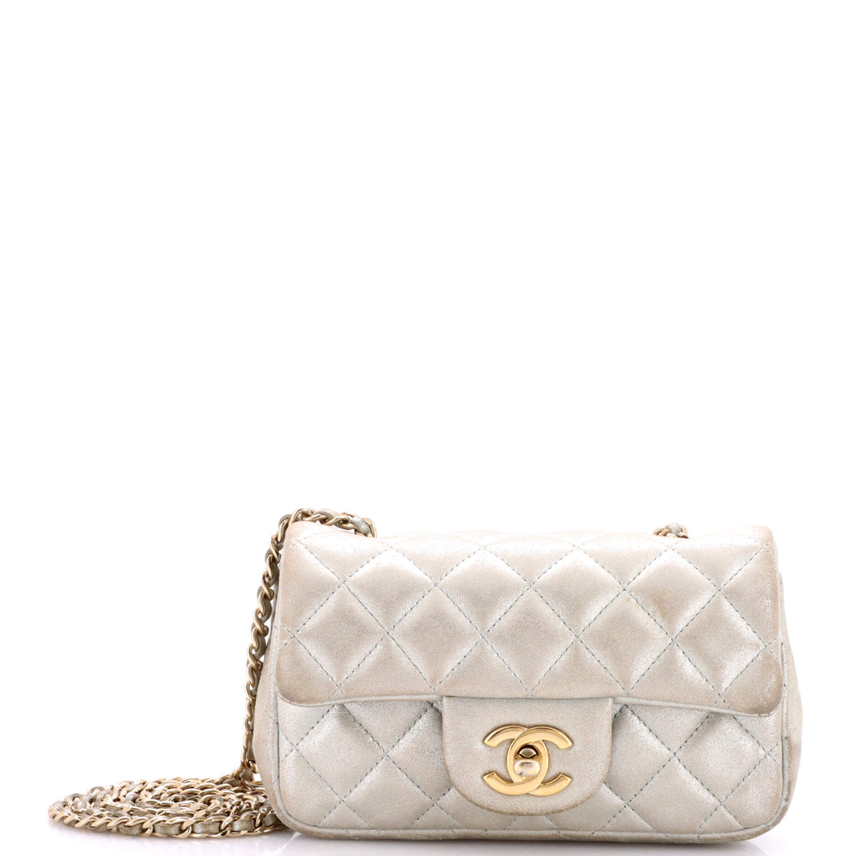 Chanel CHANEL Classic Single Flap Bag Quilted Iridescent Calfskin Extra Mini