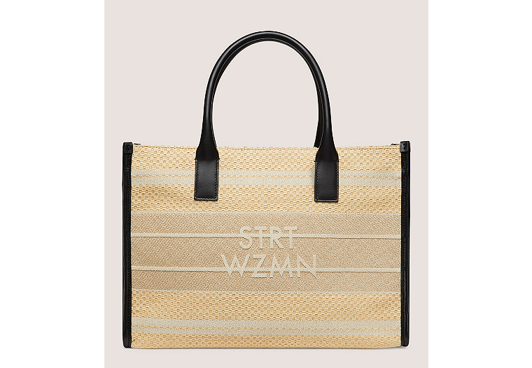 Stuart Weitzman Sw Tote, Natural Sw Embroidered Raffia No Dimension