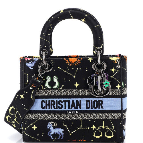 Lady D-Lite Bag Embroidered Canvas Medium