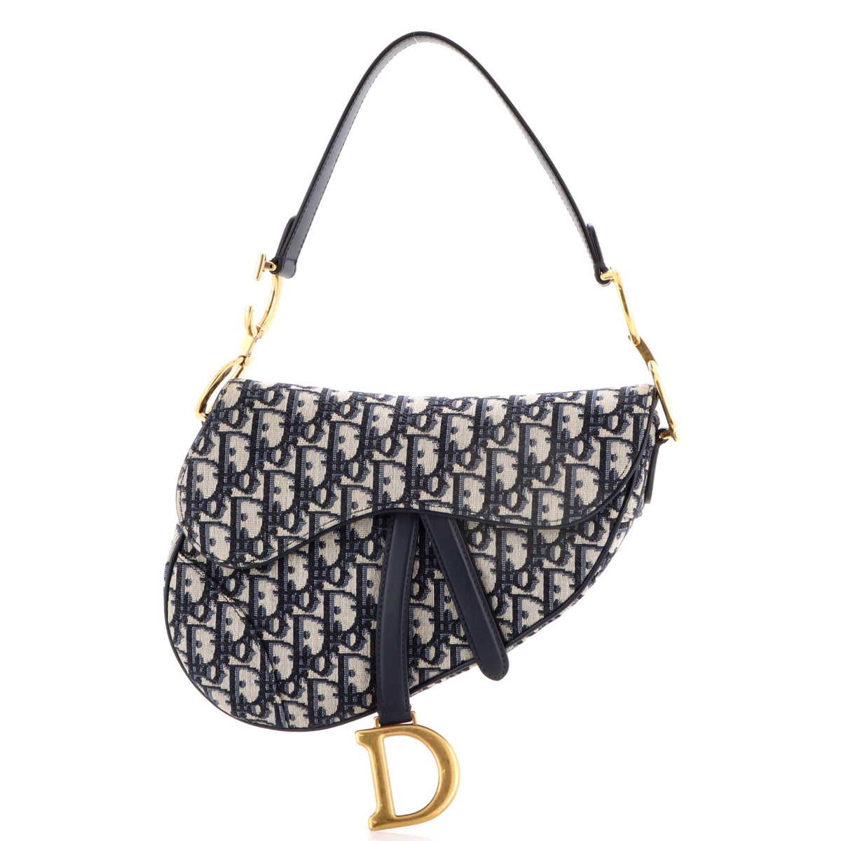 Christian Dior Saddle Handbag Oblique Canvas Medium