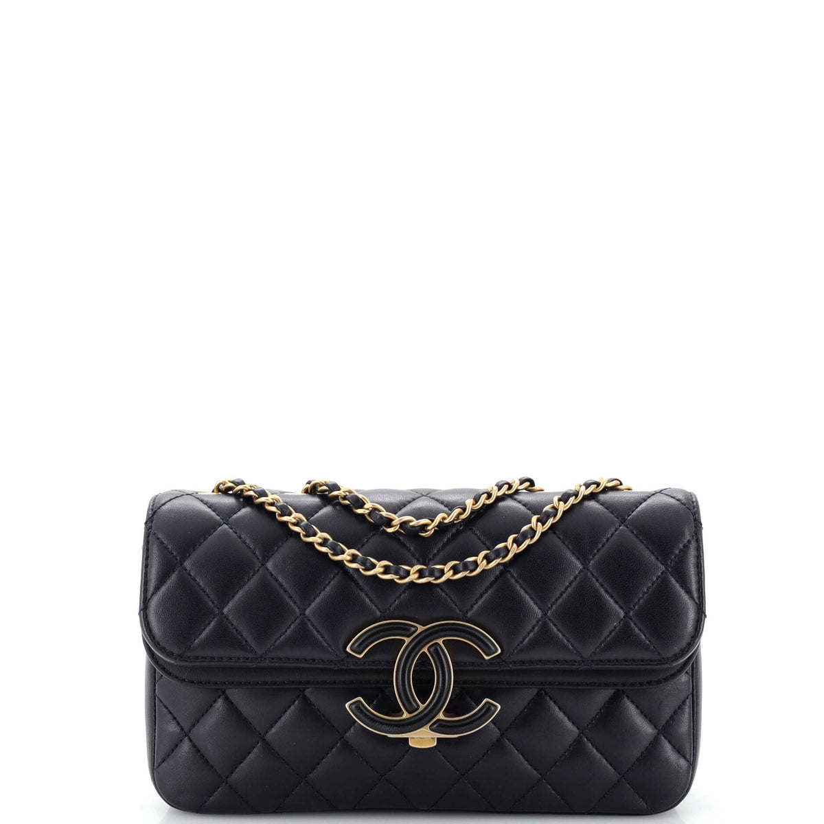Chanel CHANEL CC Chic Double Flap Bag Quilted Lambskin Small