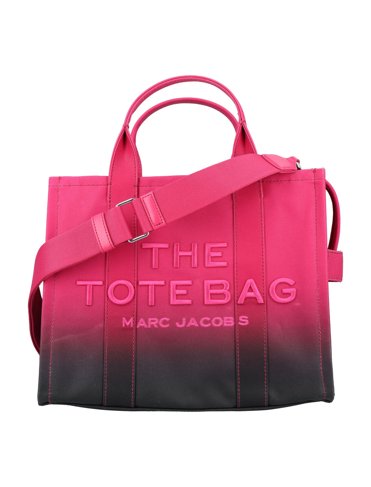 Marc Jacobs Women's The Medium Tote Ombre Canvas in Black Hot Pink | 24A2P4HTT050H03 Color 014