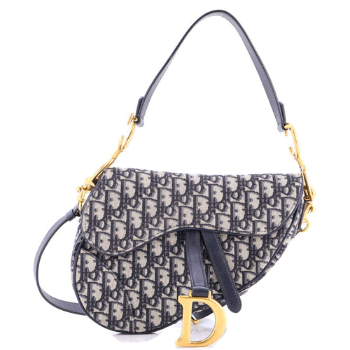 Saddle Handbag with Strap Oblique Canvas Medium
