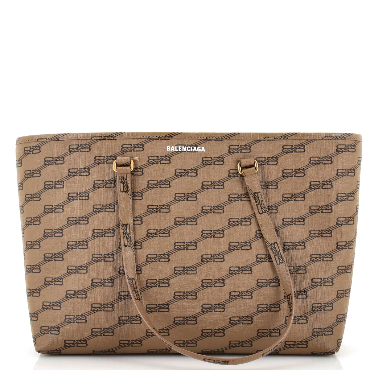 Balenciaga Signature East-West Shopper Tote BB Monogram Coated Canvas Medium
