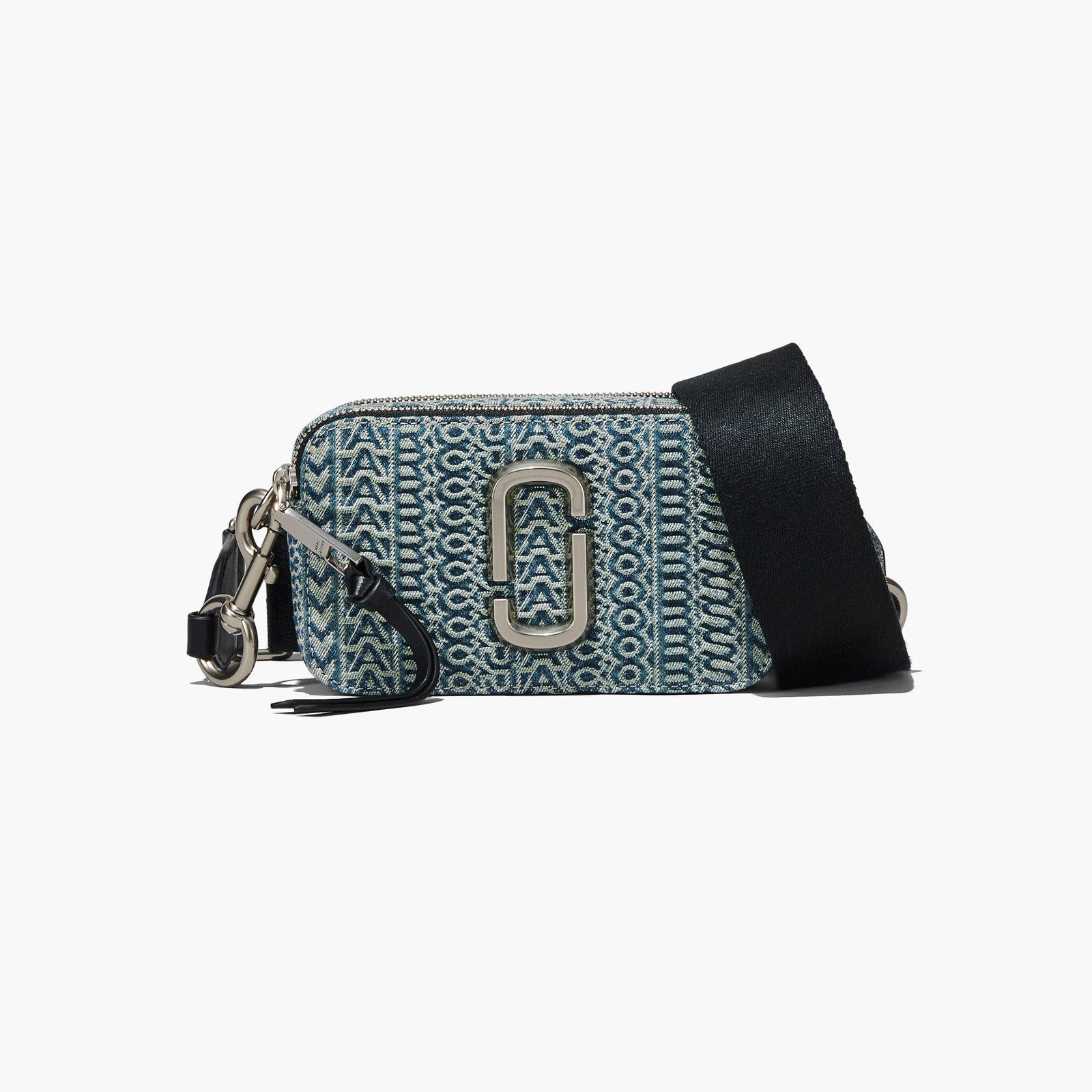 Marc Jacobs The Washed Monogram Denim Snapshot Bag in Sun Faded Denim