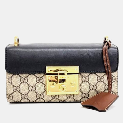 Beige Padlock Mini Shoulder Bag